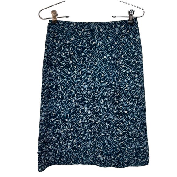 Charter Club Petite Silk Polka Dot Skirt in Blue - Size 2P - Picture 2 of 5
